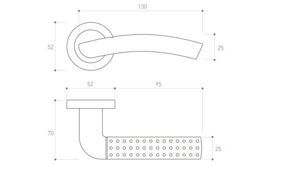 Eva Chrome/Satin Door Handle - Image 2