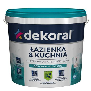 Łazienka & Kuchnia Odporna na Wilgoć Farba Lateksowa 3l Dekoral