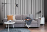 Akustyczny Lamel Biały na Czarnym Filcu 30x265cm - Image 2