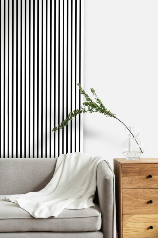 Akustyczny Lamel Biały na Czarnym Filcu 30x265cm - Image 3