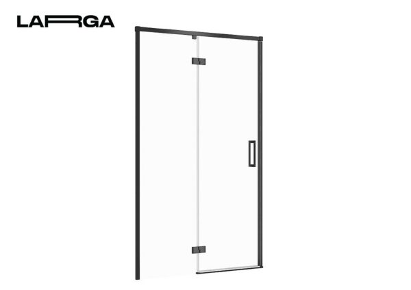 Shower Enclosure Door With Hinges Larga Black 120x195, Left Cersanit - Image 1