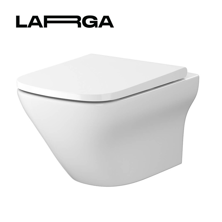 SET B332 Larga Square Rimless Toilet + Antibacterial Seat - Image 1