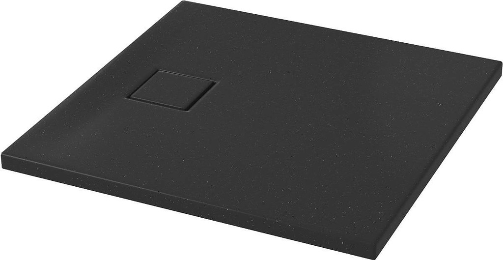 Shower Tray Square Tako Slim 80x80x4cm Black Matt + Siphon Cersanit - Image 1