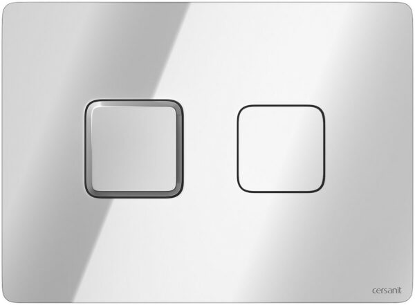Accento Square Pneumatic Flush Button Chrome Cersanit - Image 1