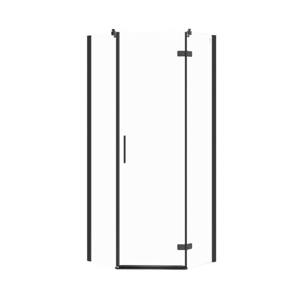 Pentagonal shower enclosure jota 80x80x195 right, black, transparent glass Cersanit - Image 1