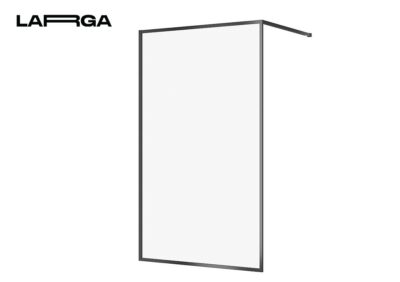 Shower Enclosure Walk-In Larga Black 120X200 Transparent Glass Cersanit