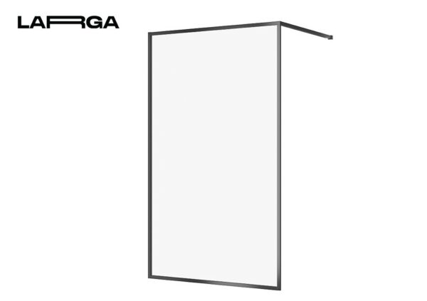 Shower Enclosure Walk-In Larga Black 120X200 Transparent Glass Cersanit - Image 1