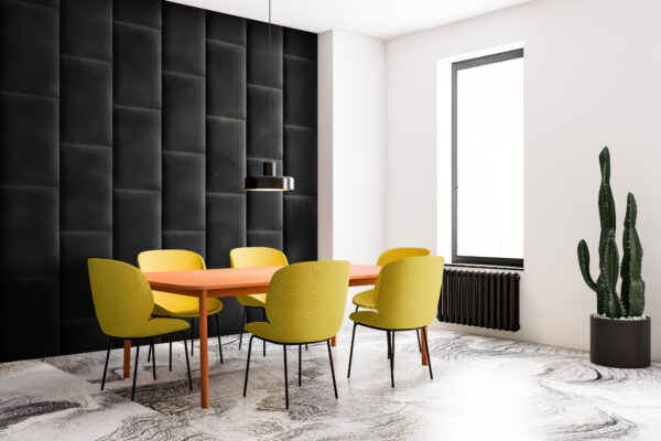 Upholstered panel FLLOW 30x60cm 3cm Riviera 100 BLACK - Image 2