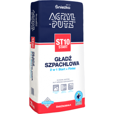 ST10 Akryl Putz Finish Putty White Plaster 20kg Sniezka