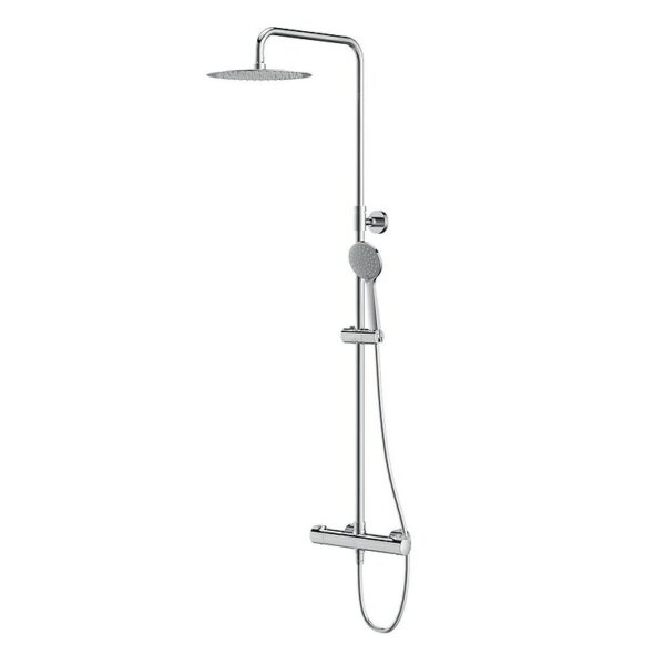 City oval shower column with thermostatic faucet chrome Cersanit - Image 1