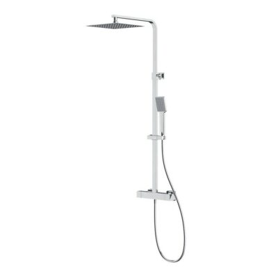 City rectangular shower column with thermostatic faucet chrome Cersanit
