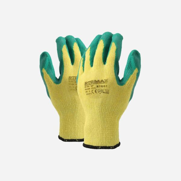 Green Gripper Glove Yellow Liner 10'' ELD412 RTG412 - Image 1