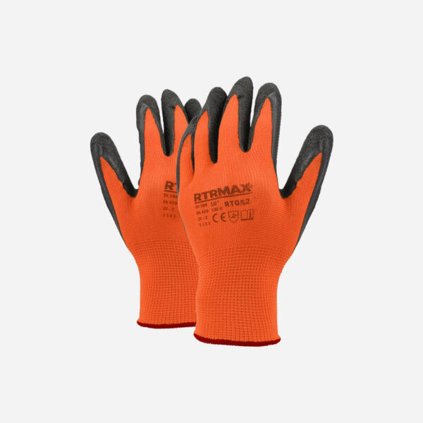 Black Gripper Glove Orange Liner 10'' ELD428 RTG428 - Image 1