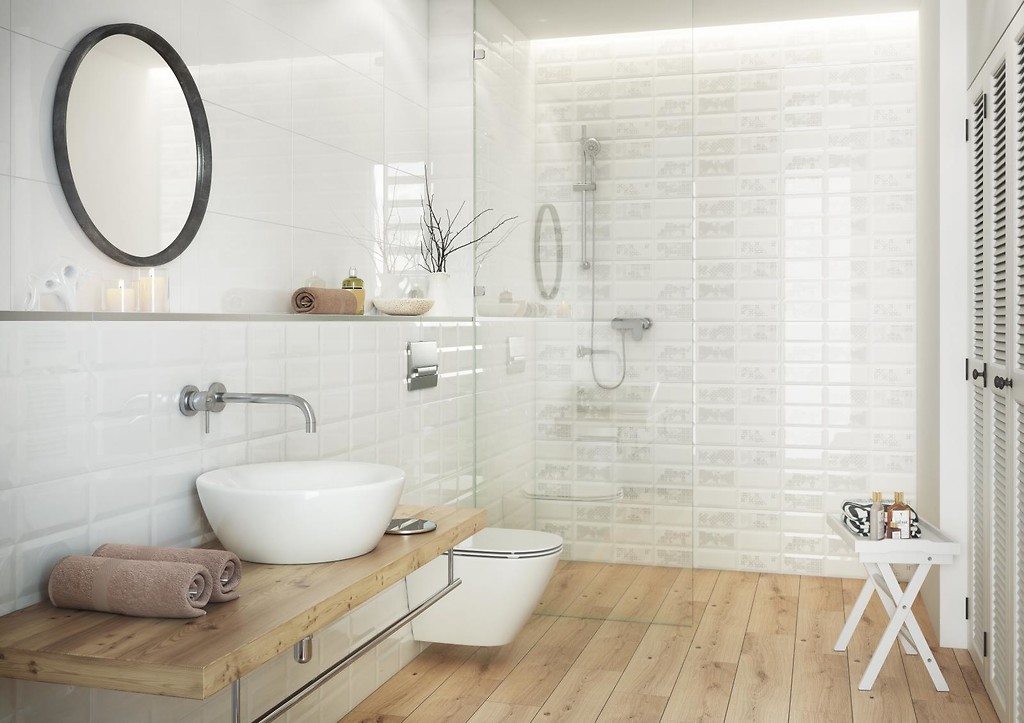 Naris Ps604 white glossy structure 29,7x60 Płytki Cersanit - Image 3