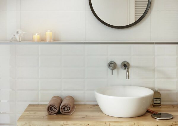 Naris Ps500 white glossy 29,7x60 Cersanit Tiles - Image 3