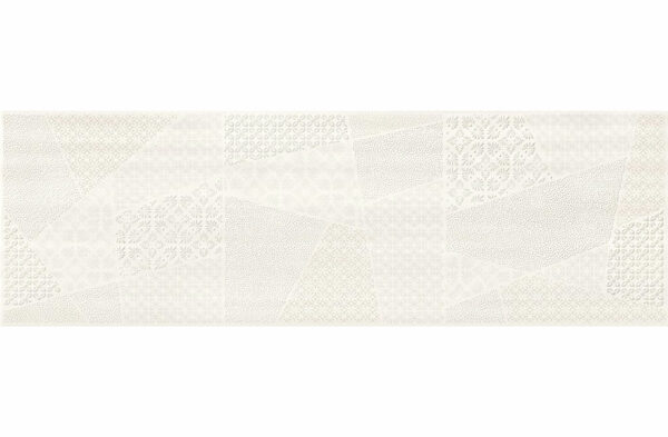 Ferano white patchwork inserto satin 24x74 Płytki Cersanit - Image 1
