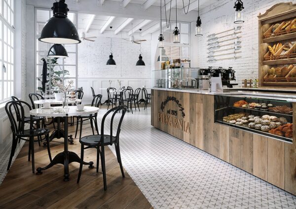 Patchwork concept patchwork clover black pattern 29,8x29,8 Opoczno Tiles - Image 2