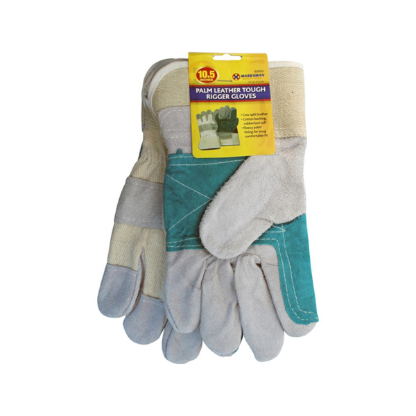 One Size Haevy Duty Palm Leather Gloves - Image 1