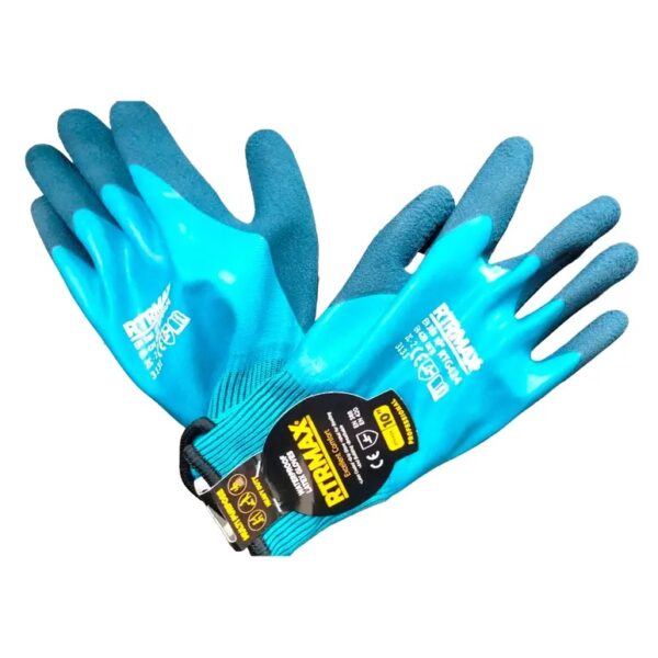 Waterproof latex gloves Blue 10'' RTG424 - Image 1