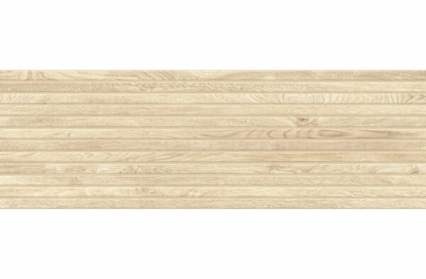 LAMEL Slat Wood Tile cream matt rectified 39,8x119,8 g1 Cersanit Slat Tiles - Image 1
