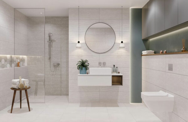 Waterloo light grey structure glossy 29,7x60 Cersanit Tiles - Image 2