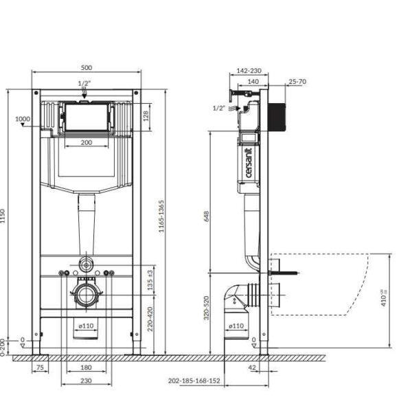 Aqua 50 pneu qf concealed frame Cersanit - Image 2