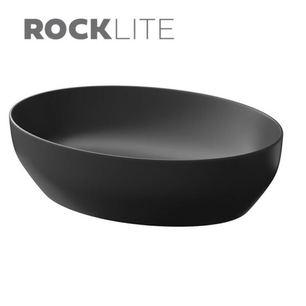 Larga 50×38 countertop washbasin ellipse anthracite matt Cersanit - Image 1