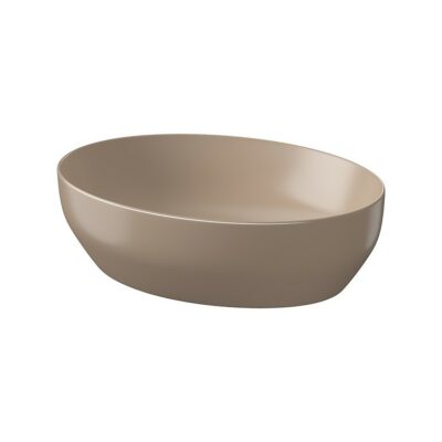 Larga 50×38 countertop washbasin ellipse brown matt Cersanit