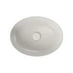 Larga 50×38 countertop washbasin ellipse grey matt Cersanit - Image 2