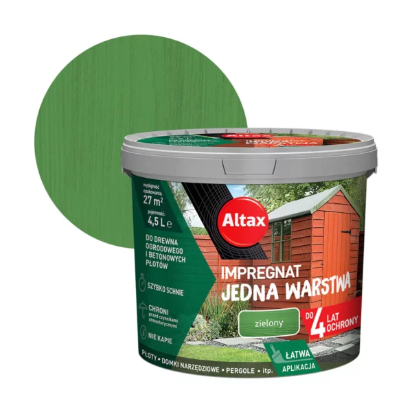 One Coat fence paint Green 4.5l Altax - Image 2