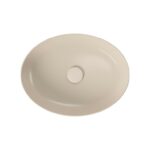 Larga 50×38 countertop washbasin ellipse beige matt Cersanit - Image 2