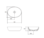 Larga 50×38 countertop washbasin ellipse brown matt Cersanit - Image 3