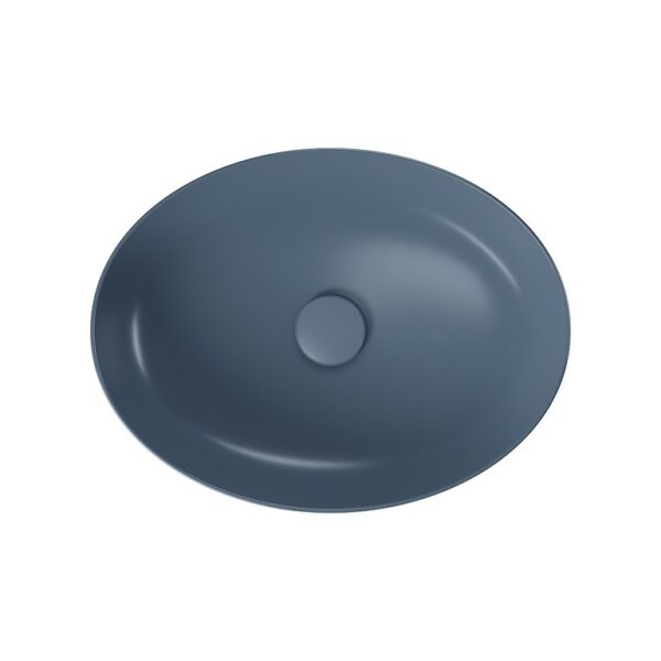 Larga 50×38 countertop washbasin ellipse blue matt Cersanit - Image 2