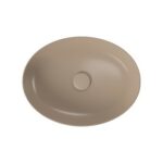 Larga 50×38 countertop washbasin ellipse brown matt Cersanit - Image 2