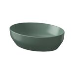 Larga 50×38 countertop washbasin ellipse green matt Cersanit