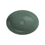 Larga 50×38 countertop washbasin ellipse green matt Cersanit - Image 2