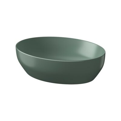 Larga 50×38 countertop washbasin ellipse green matt Cersanit