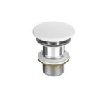 Larga by cersanit ceramic plug for washbasins without overflow white matt