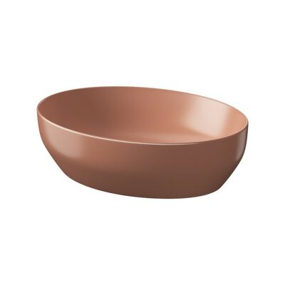 Larga 50×38 countertop washbasin ellipse red brick matt Cersanit