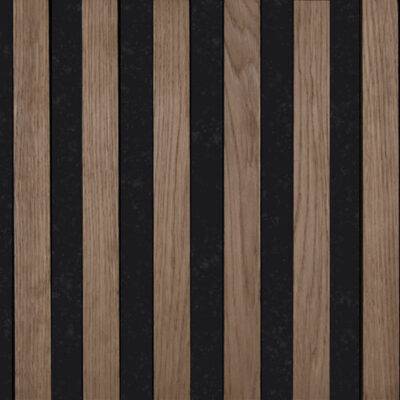 Acoustic Walnut Slat PREMIUM Panels on Black Felt 30x265cm