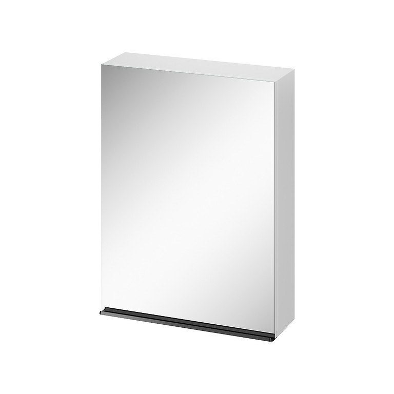 Virgo 60 mirror cabinet white with black handle - Image 1