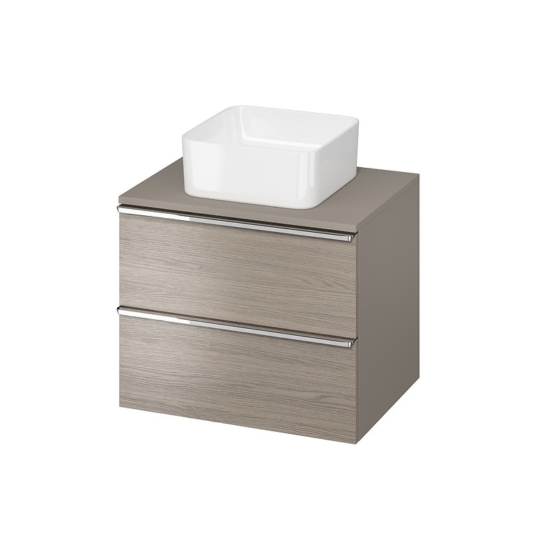 Virgo 60 countertop cabinet grey with chrome handles - Image 1
