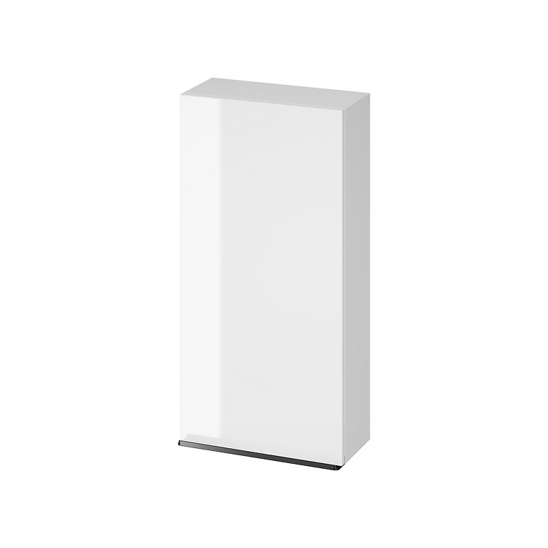 Virgo 40 wall hung cabinet white with black handle - Image 1