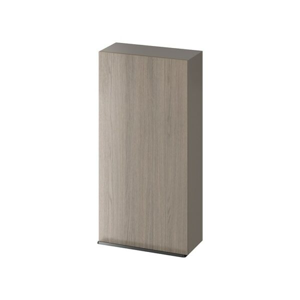 Virgo 40 wall hung cabinet grey with black handle - Image 1