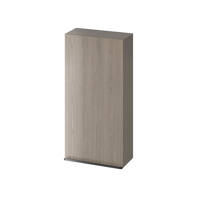 Virgo 40 wall hung cabinet grey with black handle - Image 1