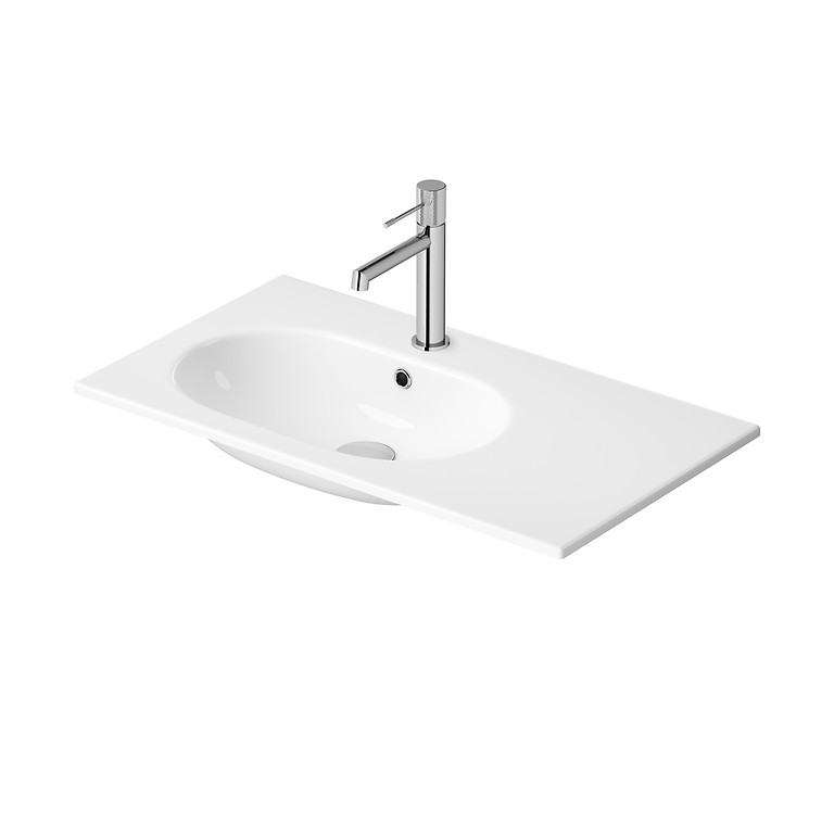Umywalka wpuszczana zen by cersanit 80 z blatem prawa, biała - Image 1