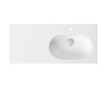 Zen by cersanit 100 washbasin in a counter with top left, white - Image 3