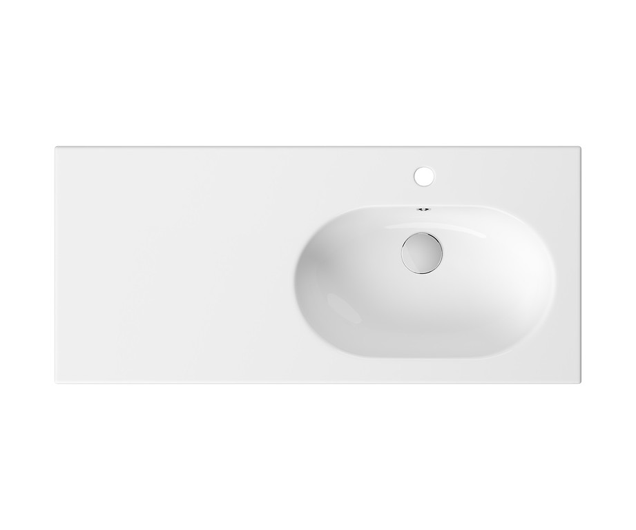 Umywalka wpuszczana zen by cersanit 100 z blatem lewa, biała - Image 3
