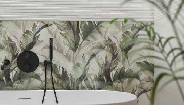 Forli leaves green inserto satin 58x89 Cersanit Tiles - Image 7