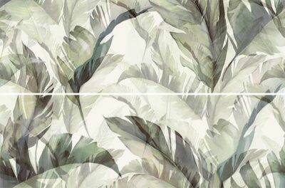 Forli leaves green inserto satin 58x89 Cersanit Tiles